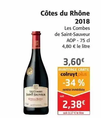 Colruyt Côtes du rhône 2018 offre