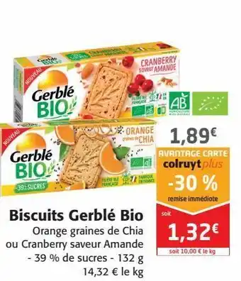 Colruyt Biscuits gerblé bio offre
