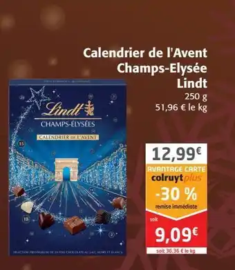 Colruyt Calendrier de l'avent champs elysée lindt offre