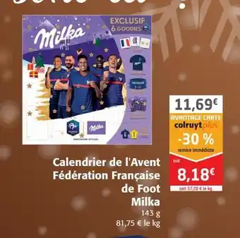 Colruyt Calendrier de l'avent fédération française de foot milka offre