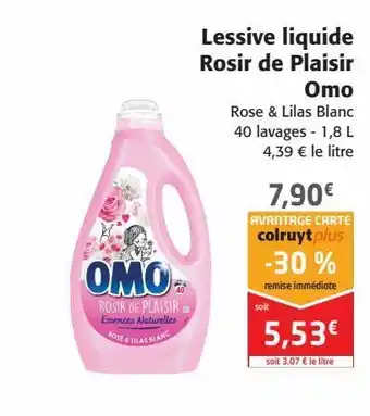 Colruyt Lessive liquide rosir de plaisir omo offre