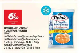 Netto Coquiles Saint-Jacques A La Bretonne Surgelees Tipiak offre