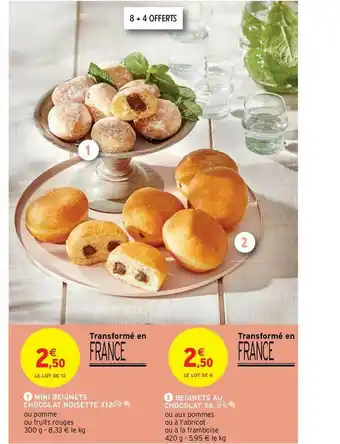 Intermarché Contact Mini Beignets Chocolat Noisette X12, Beignets Au Chocolat X6 offre