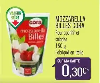 Match Mozzarella Billes Cora offre