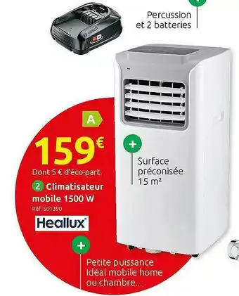 Mr Bricolage Climatiseur Mobile 1500 W Heallux offre