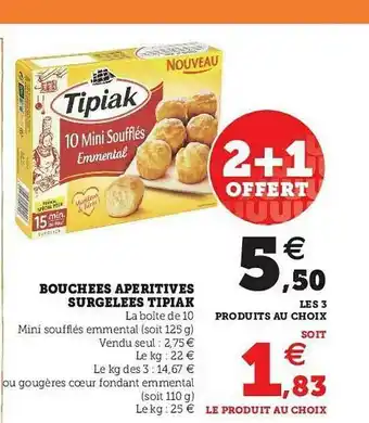 U Express Bouchées Apéritives Surgelées Tipiak offre