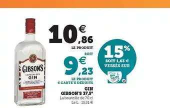 U Express Gin Gibson's 37,5° offre