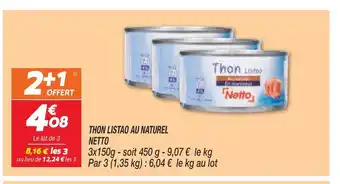 Netto Thon Listao Au Naturel Netto offre