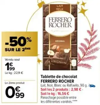 Carrefour Tablette De Chocolat Ferrero Rocher offre