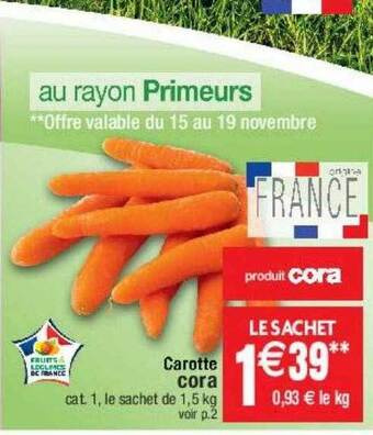 Cora x Carrefour Carotte cora offre