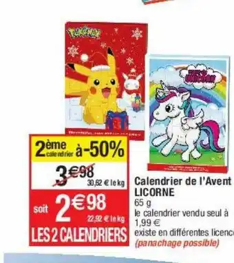 Cora x Carrefour Calendrier de l'avant licorne offre