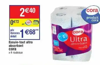 Cora x Carrefour Essuie-tout ultra absorbant cora offre