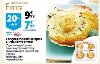 Auchan 4 coquilles saint-jaques auchan le traiteur offre