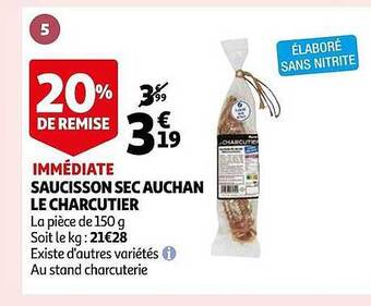 Auchan Saucisson sec auchan le charcutier offre