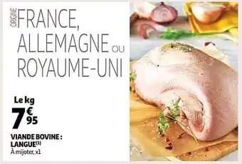 Auchan Viande bovine : langue offre