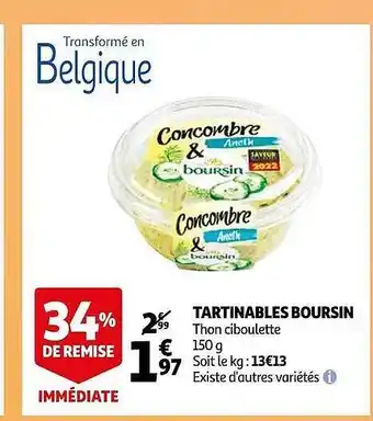 Auchan Tartinables boursin offre