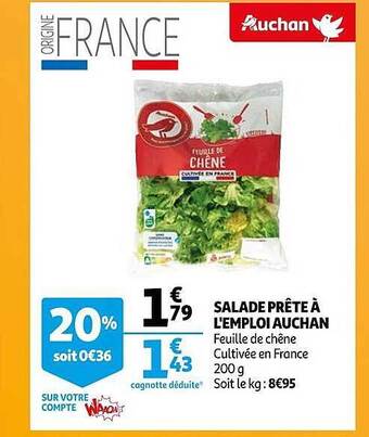 Auchan Salade prête à l'emploi auchan offre