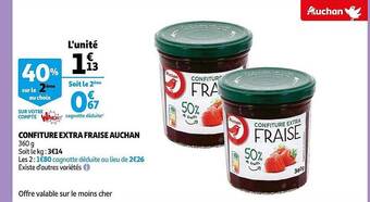 Auchan Confiture extra fraise auchan offre