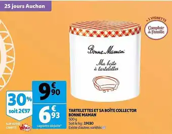 Auchan Tartelettes et sa boîte collector bonne maman offre