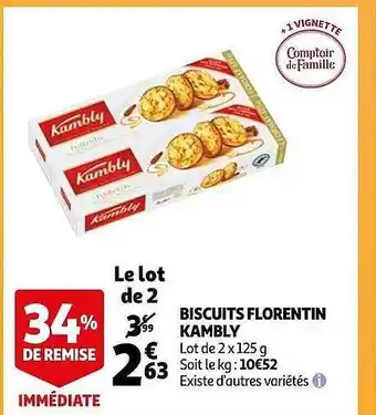 Auchan Biscuits florentin kambly offre