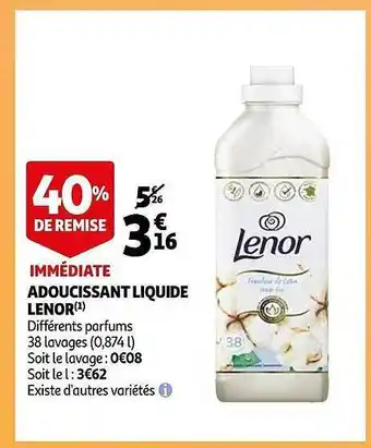 Auchan Adoucissant liquide lenor offre