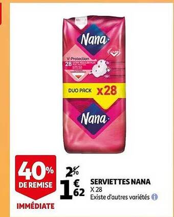 Auchan Serviettes nana offre