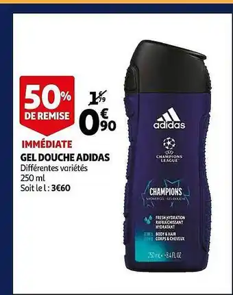 Auchan Gel douche adidas offre