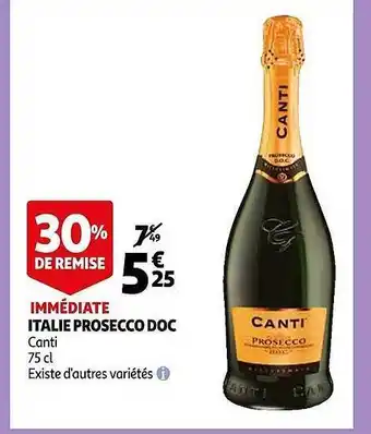 Auchan Italie prosecco doc canti offre