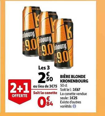 Auchan Bière blonde kronenbourg offre
