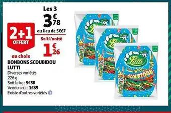 Auchan Bonbons scoubidou lutti offre
