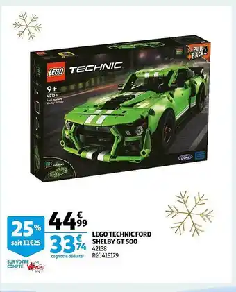 Auchan Lego technic ford shelby gt500 42138 offre