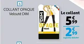 Auchan Collant opaque veloué dim offre