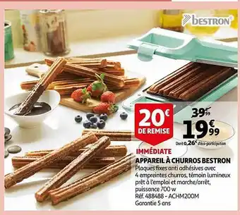 Auchan Appareil à churros bestron offre