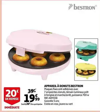 Auchan Appareil à donuts bestron offre