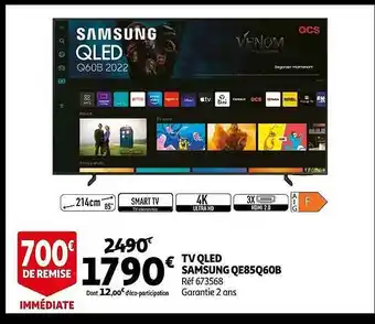 Auchan Tv qled samsung qe85q60b offre