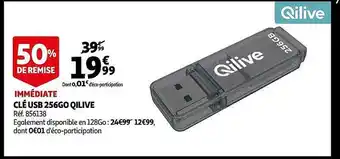 Auchan Qilive clé usb 256go offre
