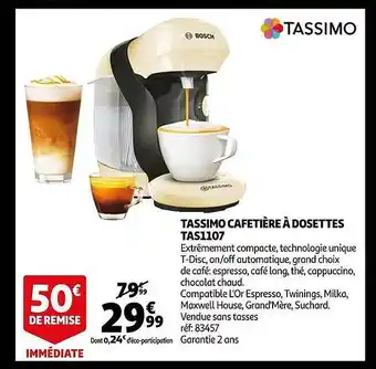 Auchan Tassimo cafetière à dosettes tas1107 offre