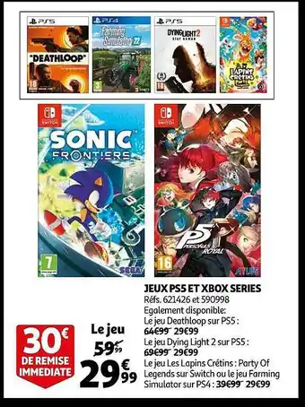 Auchan Jeux ps5 et xbox series offre