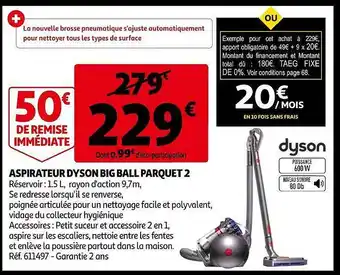 Auchan Aspirateur dyson big ball parquet 2 offre
