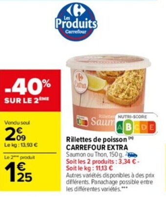 Carrefour Rillettes De Poisson Carrefour Extra offre