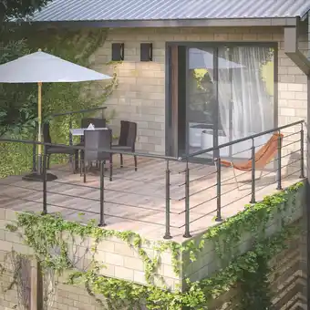 Brico Dépôt KIT BALUSTRADE ALUMINIUM GRIS 2 M offre