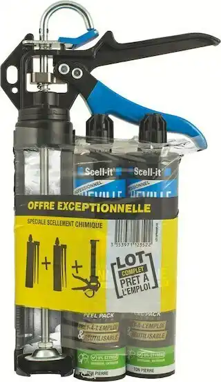 Brico Dépôt KIT PISTOLET + 2 CARTOUCHES SCELLEMENT CHIMIQUE offre