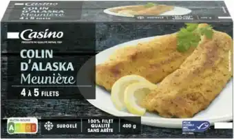 Géant Casino Colin d'Alaska Meunière surgelé Pêche durable MSC offre