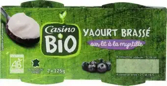 Géant Casino Yaourt Brassé sur lit à la myrtilles offre