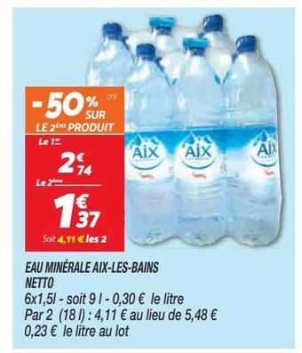 Netto Eau minerale aix-les-bains netto offre