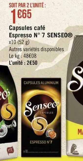 Capsules café Espresso N° 7