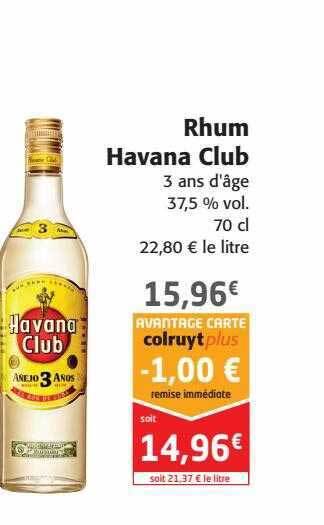 Colruyt Rhum havana club offre