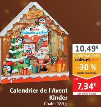 Colruyt Calendrier de l'avent kinder offre