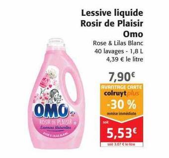 Colruyt Lessive liquide rosir de plaisir omo offre