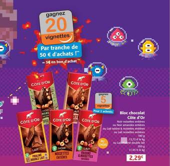 Colruyt Bloc chocolat côte d'or offre
